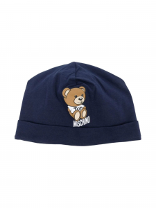 Moschino Love Cappello con Teddy Bear e logo - Blu