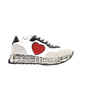 Moschino Love Sneakers con logo e cuore - Bianco