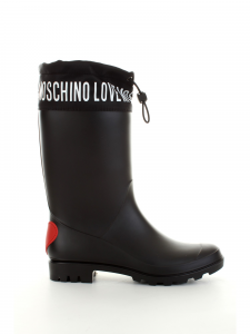 Moschino Love Stivali in gomma con inserti in tessuto - Nero
