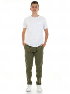 Yes-zee Pantalone uomo con coulisse - Verde militare