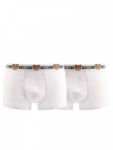 Moschino Underwear Set di 2 boxer con logo e orsetto - Bianco