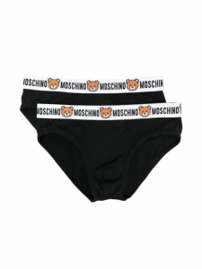 Moschino Underwear Set di 2 slip con logo e orsetto - Nero