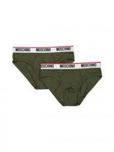 Moschino Underwear Set di 2 slip con logo - Verde militare