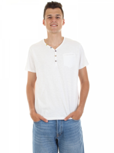 Fred Mello T-shirt con bottoni e taschino - Bianco