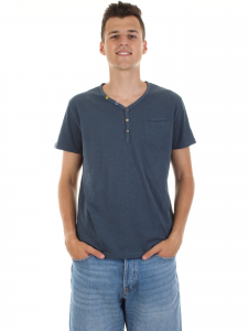 Fred Mello T-shirt con bottoni e taschino - Blu