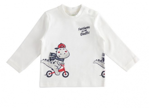 Ido T-shirt manica lunga per neonato - Panna