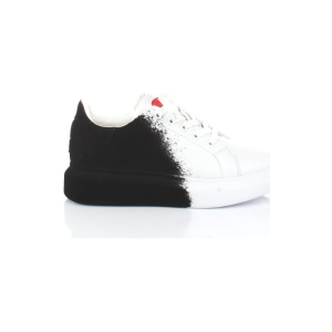 Moschino Love Sneakers con floccatura - Bianco/nero