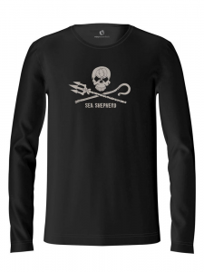 Maglietta Sea Shepherd Jolly Roger a maniche lunghe - Nero