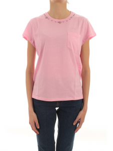 Iblues T-shirt con ricami e applicazioni di strass - Rosa collana