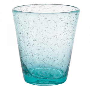 Bicchiere acqua 330 ml in pasta di vetro soffiato - Cancun Satin Acquamarina