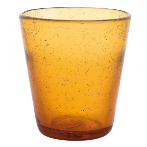 Bicchiere acqua 330 ml in pasta di vetro soffiato - Cancun Satin Ambra