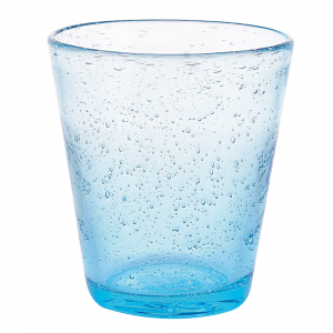 Bicchiere acqua 330 ml in pasta di vetro soffiato - Cancun Satin Azzurro