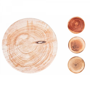 Sottobicchiere tondo 10 cm in ceramica con fondo insughero - Wood