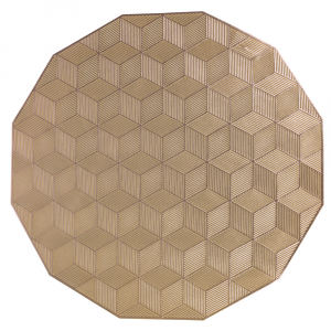 Tovaglietta esagonale oro 38 cm decoro geometrico - Gold
