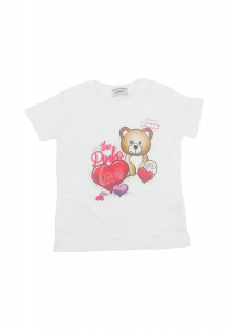 Pinko Kids T-shirt con stampa orsetto e cuore - Bianco