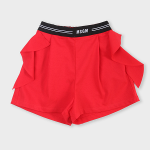 MSGM Kids Shorts con volants - Rosso