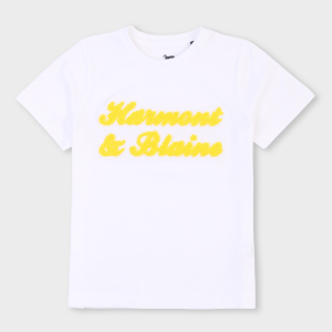 Harmont & Blaine T-shirt con scritte gialle - Bianco