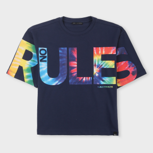 Daniele Alessandrini Kids T-shirt con scritta multicolor - Blu