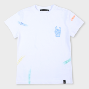 Daniele Alessandrini Kids T-shirt con piccole stampe multicolore - Bianco