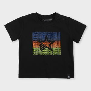 Daniele Alessandrini Kids T-shirt con stampa frontale multicolor - Nero