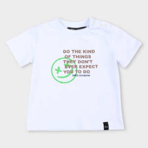 Daniele Alessandrini Kids T-shirt con scritte e stampa frontale - Bianco