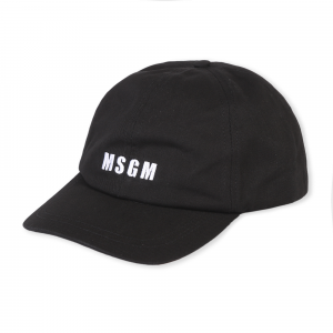 MSGM Kids Cappello con scritta MSGM bianca - Nero