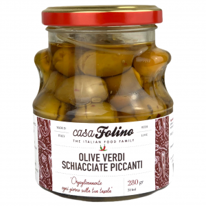 Olive Verdi Calabresi Schiacciate Piccanti - 314 ml