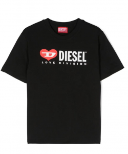 T-shirt con stampa logo - Nero
