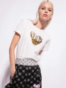 Pinko T-shirt con stampa frontale - Bianco