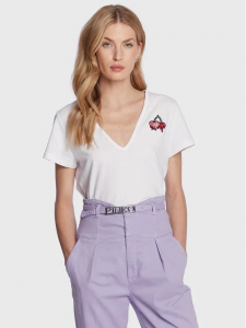 Pinko T-shirt con scollo a v - Bianco