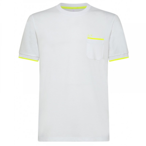 Sun 68 T-shirt a righe con dettagli fluo - Bianco