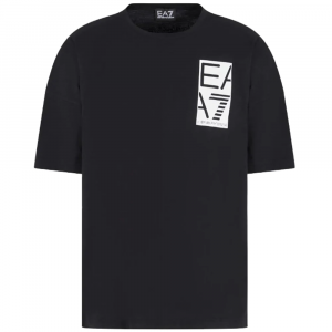 EA7 Emporio Armani T-shirt con stampa all over sul retro - Nero