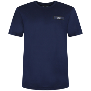 EA7 Emporio Armani T-shirt con piccolo logo frontale - Blu