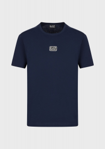 EA7 Emporio Armani T-shirt  con piccolo logo frontale - Blu