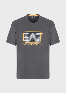 EA7 Emporio Armani T-shirt con stampa logo multicolore - Grigio