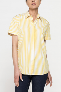 Camicia a righe con coulisse sulla schiena - Bianco/giallo