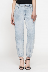 Jeans 5 tasche con elastico in cintura - Blu chiaro