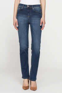 Jeans 5 tasche con spacco interno - Blu medio