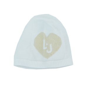 Liu Jo Cappello neonata in filo logo oro - Bianco