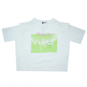 Pinko Kids T-shirt con spalline e stampa - Bianco/verde