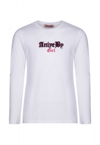Aniye By Girl T-shirt manica lunga per ragazza con stampa logo - Bianco