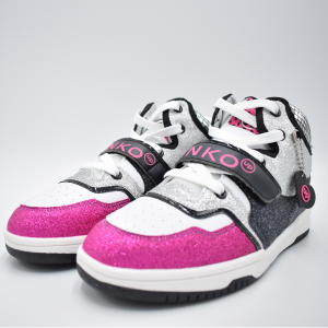Pinko Kids Snekers modello basket glitter - Argento/fuxia/nero