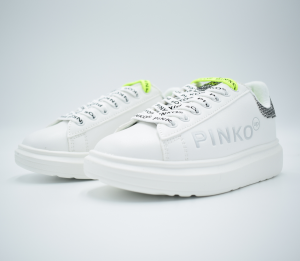 Pinko Kids Sneakers per ragazza logo argento - Bianco
