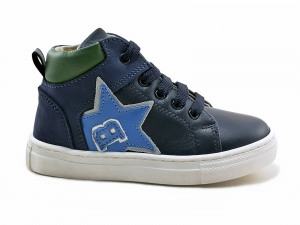 Sneaker con lacci + zip - Blu