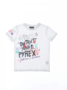 Pyrex Original T-shirt a maniche corte con stampe multicolor - Bianco