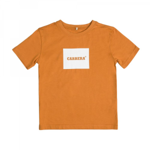 T-shirt girocollo in jersey con logo Carrera - Arancione