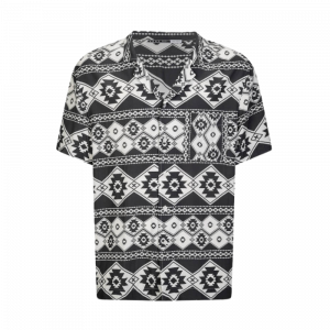 Camicia unisex Bbq stampa nativa - Bianco e nero