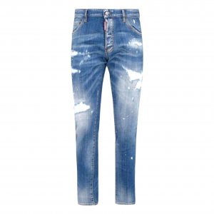 Dsquared jeans uomo stretch logo - blu