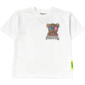 Barrow t-shirt bear unisex bambino - bianco