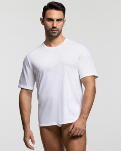 T-Shirt girocollo in cotone comfort fit - Bianco